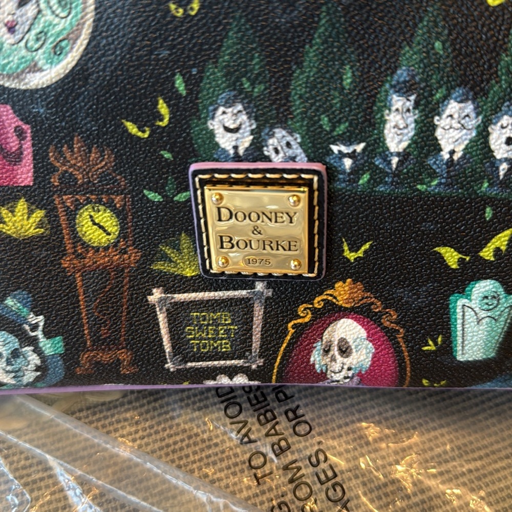 Dooney & Bourke Black Satchel with Haunted Mansion (2018 Collection) - Picture 3 of 8